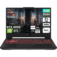 Asus TUF Gaming A15 FA507NU-LP157 BT15 Harici GeForce RTX 4050 AMD Ryzen 5 7535HS 8 GB Ram 2 TB SSD 15.6 inç Full HD FreeDos Oyuncu Laptop