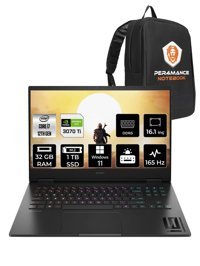 HP Omen 16 7H8Z5EA Harici GeForce RTX 3070Ti Intel Core i7 12700H 32 GB Ram 1 TB SSD 16.1 inç QHD Windows 11 Home Oyuncu Laptop + PER4 Çanta