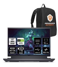 Dell G16 7630 G76302401022U Harici GeForce RTX 4070 Intel Core i9 13900HX 96 GB Ram 1 TB SSD 16 inç QHD FreeDos Oyuncu Laptop + PER4 Çanta