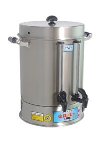 Üret 2700 W 6 lt Su Kapasiteli Çelik Tek Demlikli Çift Musluklu Çelik Elektrikli Semaver Gümüş