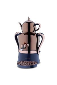 Korkmaz A843-02 Hanedan 2000 W 3.5 lt Su Kapasiteli Çelik Tek Demlikli Tek Musluklu Çelik Elektrikli Semaver Rosegold