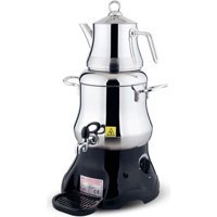 Ern 1500 W 4.5 lt Su Kapasiteli Çelik Tek Demlikli Tek Musluklu Çelik Elektrikli Semaver Sİyah