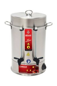 Mizan 2500 W 12 lt Su Kapasiteli Çelik Tek Demlikli 120 bardak Çift Musluklu Çelik Elektrikli Semaver İnox