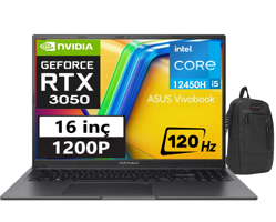 Asus Vivobook 16X K3605ZC-N1012W19 Harici GeForce RTX 3050 Intel Core i5 12450H 24 GB Ram 1 TB SSD 16 inç Full HD Windows 11 Home Oyuncu Laptop + Zetta Çanta