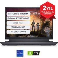 Dell G16 7630 G76302401024U Harici GeForce RTX 4070 Intel Core i9 13900HX 32 GB Ram 1 TB SSD 16 inç QHD Ubuntu Oyuncu Laptop