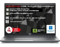 Dell Precision M3581 XCTOP3581EMEA VP 2 O4 Harici GeForce RTX A1000 Intel Core i7 13700H 16 GB Ram 4 TB SSD 15.6 inç Full HD Windows 11 Pro Oyuncu Laptop