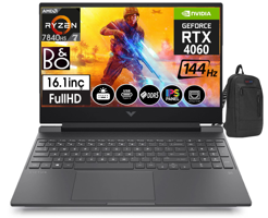 HP Victus S0014NT 77Z4M5EA03 Harici GeForce RTX 4060 AMD Ryzen 7 7840HS 16 GB DDR5 Ram 2 TB SSD 16.1 inç Full HD FreeDos Oyuncu Laptop + Zetta Çanta