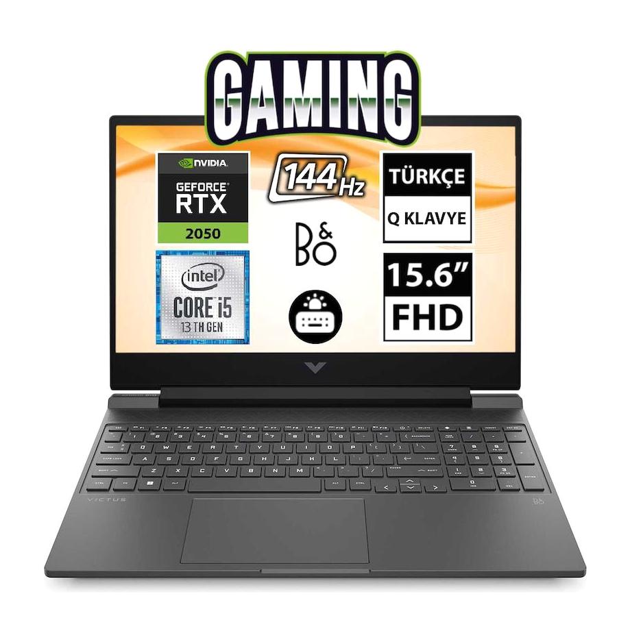 HP Victus 15 FA1011NT 7N9S5EA Harici GeForce RTX 2050 Intel Core i5 13420H 16 GB Ram 512 GB SSD 15.6 inç Full HD FreeDos Oyuncu Laptop