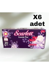 Scarlett Organik 20 Adet 6'lı Normal Günlük Ped