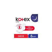 Kotex Ultra Organik 4 Adet 6'lı Gece Günlük Ped