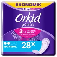 Orkid 3'Lü Rahatlık Sistemi Organik 28'li Normal Günlük Ped