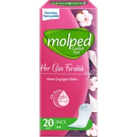 Molped Her Gün Ferahlık Parfümsüz Organik 2 Adet 20'li Normal Günlük Ped
