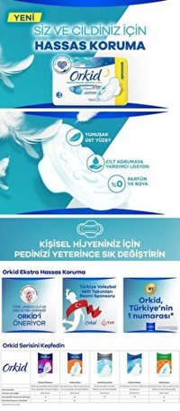 Orkid Ekstra Hassas Organik 50'li Normal-Uzun Günlük Ped