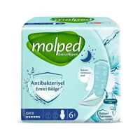 Molped Ekstra Hijyen Antibakteriyel Organik 6'lı Gece Günlük Ped