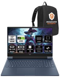 HP Victus 16 9J251EA Harici GeForce RTX 4060 Intel Core i5 14500HX 96 GB Ram 512 GB SSD 16.1 inç Full HD Windows 11 Home Oyuncu Laptop + PER4 Çanta