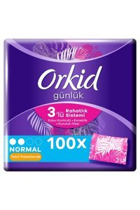 Orkid 3'Lü Rahatlık Sistemi Organik 100'lü Normal Günlük Ped