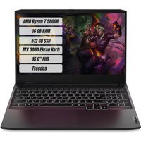 Lenovo IdeaPad Gaming 3 82K20256TX Harici GeForce RTX 3060 AMD Ryzen 7 5800H 16 GB Ram 512 GB SSD 15.6 inç Full HD FreeDos Oyuncu Laptop