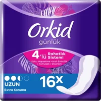Orkid 4'Lü Rahatlık Sistemi Organik 16'lı Uzun Günlük Ped