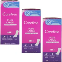 Carefree Plus Large Organik 3 Adet 20'li Normal Günlük Ped