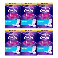 Orkid 3'Lü Rahatlık Sistemi Organik 6 Adet 40'lı Normal Günlük Ped