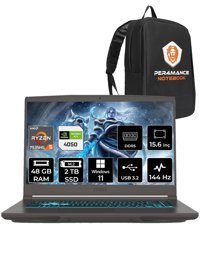MSI Thin A15 B7VE-076XTR Harici GeForce RTX 4050 AMD Ryzen 5 7535HS 48 GB Ram 2 TB SSD 15.6 inç Full HD Windows 11 Home Oyuncu Laptop + PER4 Çanta
