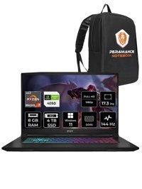 MSI Katana A17 AI B8VE-853XTR Harici GeForce RTX 4050 AMD Ryzen 7 8845HS 8 GB Ram 4 TB SSD 17.3 inç Full HD Windows 11 Home Oyuncu Laptop + PER4 Çanta