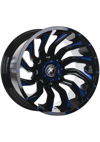 Emr 224-02 Glossy Black - Milling Blue 20 inç 12 Kol Alaşımlı Jant 4 Adet