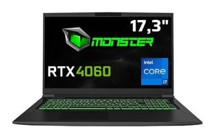 Monster TULPAR T7 V20.8.9 Harici GeForce RTX 4060 Intel Core i7 12700H 64 GB Ram 1 TB SSD 17.3 inç Full HD Windows 11 Home Oyuncu Laptop