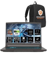 MSI Thin A15 B7VE-076XTR Harici GeForce RTX 4050 AMD Ryzen 5 7535HS 48 GB Ram 512 GB SSD 15.6 inç Full HD Windows 11 Pro Oyuncu Laptop + PER4 Çanta