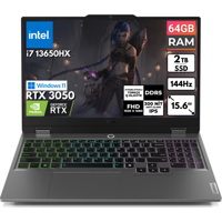 Lenovo LOQ 83DV00G5TBT24 Harici GeForce RTX 3050 Intel Core i7 13650HX 64 GB Ram 2 TB SSD 15.6 inç Full HD Windows 11 Pro Oyuncu Laptop