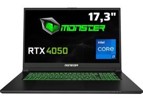 Monster Abra A7 V15.2.7 Harici GeForce RTX 4050 Intel Core i7 12700H 8 GB Ram 500 GB SSD 17.3 inç Full HD Windows 11 Oyuncu Laptop