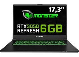 Monster Abra A7 V15.1 Harici GeForce RTX 3050 Intel Core i7 12700H 16 GB Ram 500 GB SSD 17.3 inç Full HD FreeDos Oyuncu Laptop