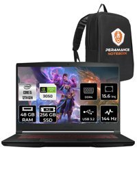 MSI Thin GF63 12UC-877XTR Harici GeForce RTX 3050 Intel Core i5 12450H 48 GB Ram 256 GB SSD 15.6 inç Full HD FreeDos Oyuncu Laptop + PER4 Çanta