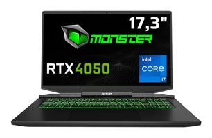 Monster Abra A7 V14.6.6 Harici GeForce RTX 4050 Intel Core i7 13700H 8 GB Ram 500 GB SSD 17.3 inç Full HD FreeDos Oyuncu Laptop