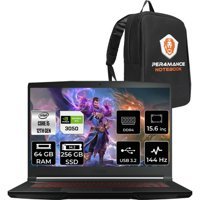 MSI Thin GF63 12UC877XTRP346 Harici GeForce RTX 3050 Intel Core i5 12450H 64 GB Ram 256 GB SSD 15.6 inç Full HD FreeDos Oyuncu Laptop + PER4 Çanta