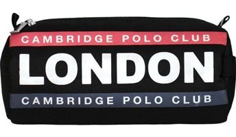 Cambridge Polo Club Streetwear Siyah Baskılı Bez Tek Gözlü Üçgen Cüzdan Kalemlik