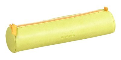 Rhodia 318894C Sarı Düz Deri Tek Gözlü Oval Cüzdan Kalemlik