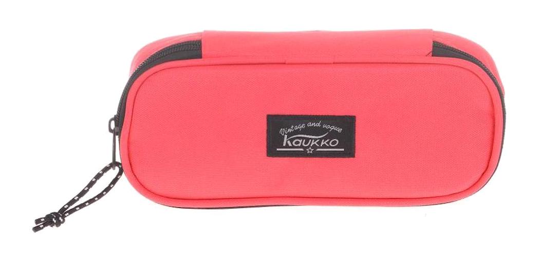 Kaukko Mercan K2367 Pembe Düz Bez Bölmeli Tek Gözlü Oval Cüzdan Kalemlik