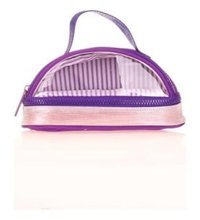 Kaukko Crescent Magic Dreams Leather K2682 Mor-Pembe Şeffaf Nano Teknoloji Kumaş Bölmeli Çift Gözlü Oval Cüzdan Kalemlik