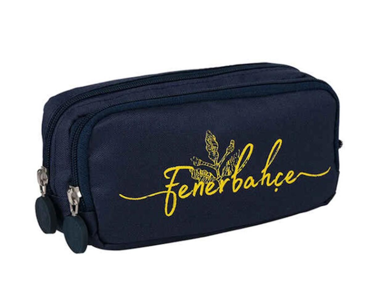 Fenerbahçe Handwriting 24733 Lacivert Düz Bez Bölmeli Çift Gözlü Dikdörtgen Cüzdan Kalemlik