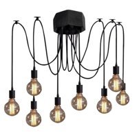 Woodhub 4'lü Siyah Sarkıt Modern Cam Salon-Oturma Odası Avize