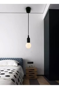 Bubihome Tekli Bej Bambu Rustik Bambu Salon-Oturma Odası Avize