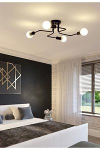 Fer Avize Tekli Altın Cam Modern Cam Antre-Hol Avize