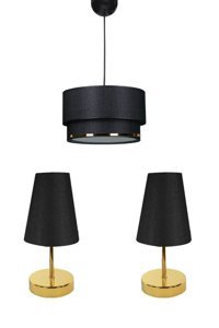 Etsylight 2'li Siyah Modern Cam Salon-Oturma Odası Avize