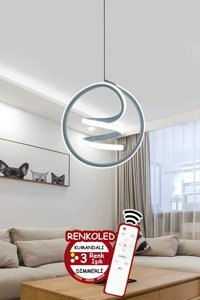 Pera 3'lü Gri Metal Modern Alüminyum Salon-Oturma Odası Avize