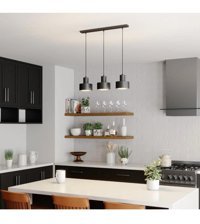 Dede 5'li Siyah Cam Modern Metal Salon-Oturma Odası Avize