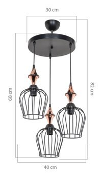 Luna Lighting 2803-6A-28 6'lı Çok Renkli Şapkalı Modern Metal Salon-Oturma Odası Avize