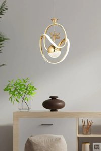 Eray Aydınlatma 9242 Tekli Gümüş Ledli Modern Metal Salon-Oturma Odası Avize