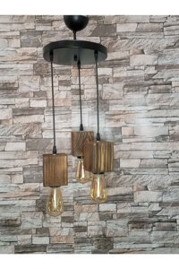 Woodhub Tekli Gri Sarkıt Modern Plastik Antre-Hol Avize