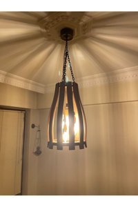 Burenze 3'lü Siyah Ledli Modern Metal Salon-Oturma Odası Avize